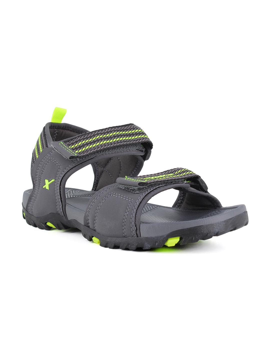 

Sparx Men Grey & Fluorescent-Green Solid Floater Sandals