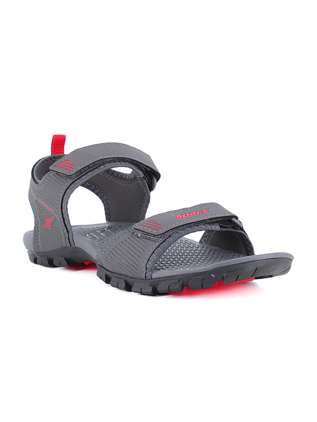 

Sparx Men Grey & Red Solid Floater Sport Sandals