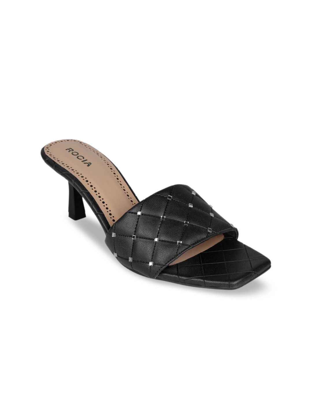 

Rocia Black Embellished Block Mules with Tassels