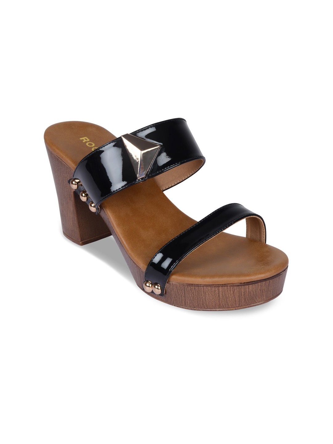 

Rocia Black Block Sandals