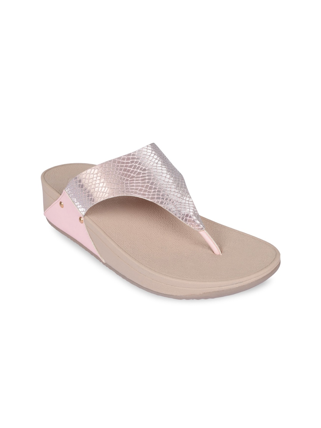 

Rocia Rose Gold Textured Wedge Sandals
