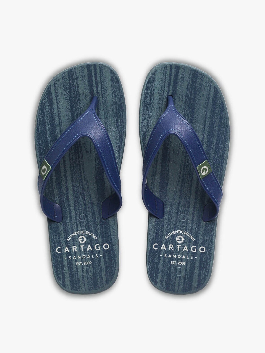 

CARTAGO Men Blue Printed Thong Flip-Flops