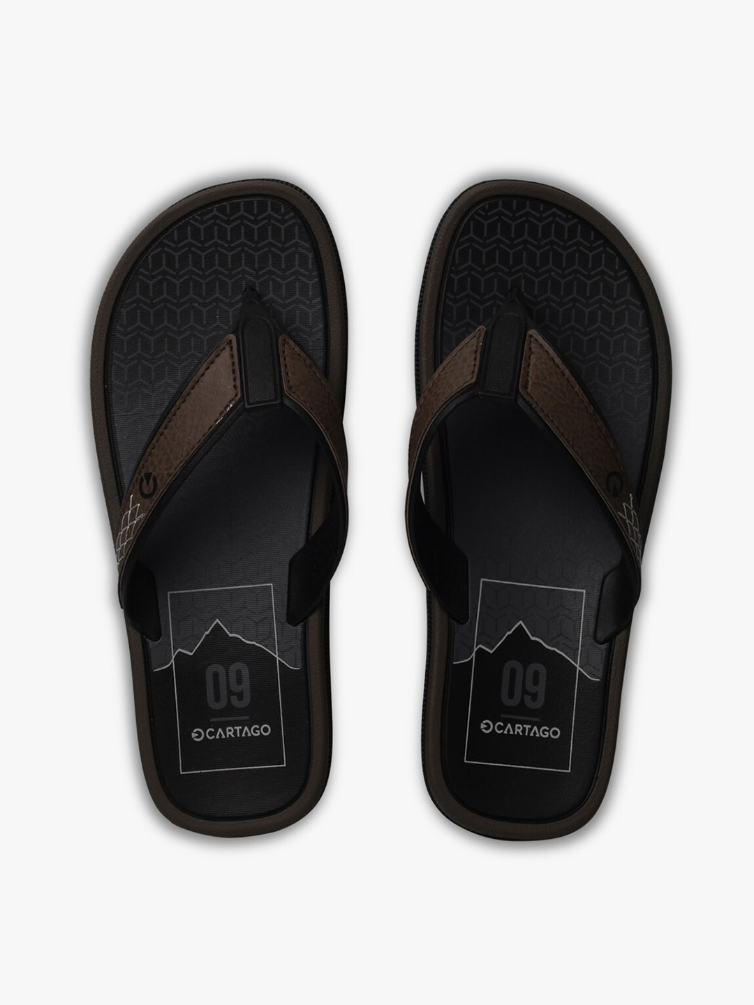 

CARTAGO Men Brown & Black Printed Thong Flip-Flops