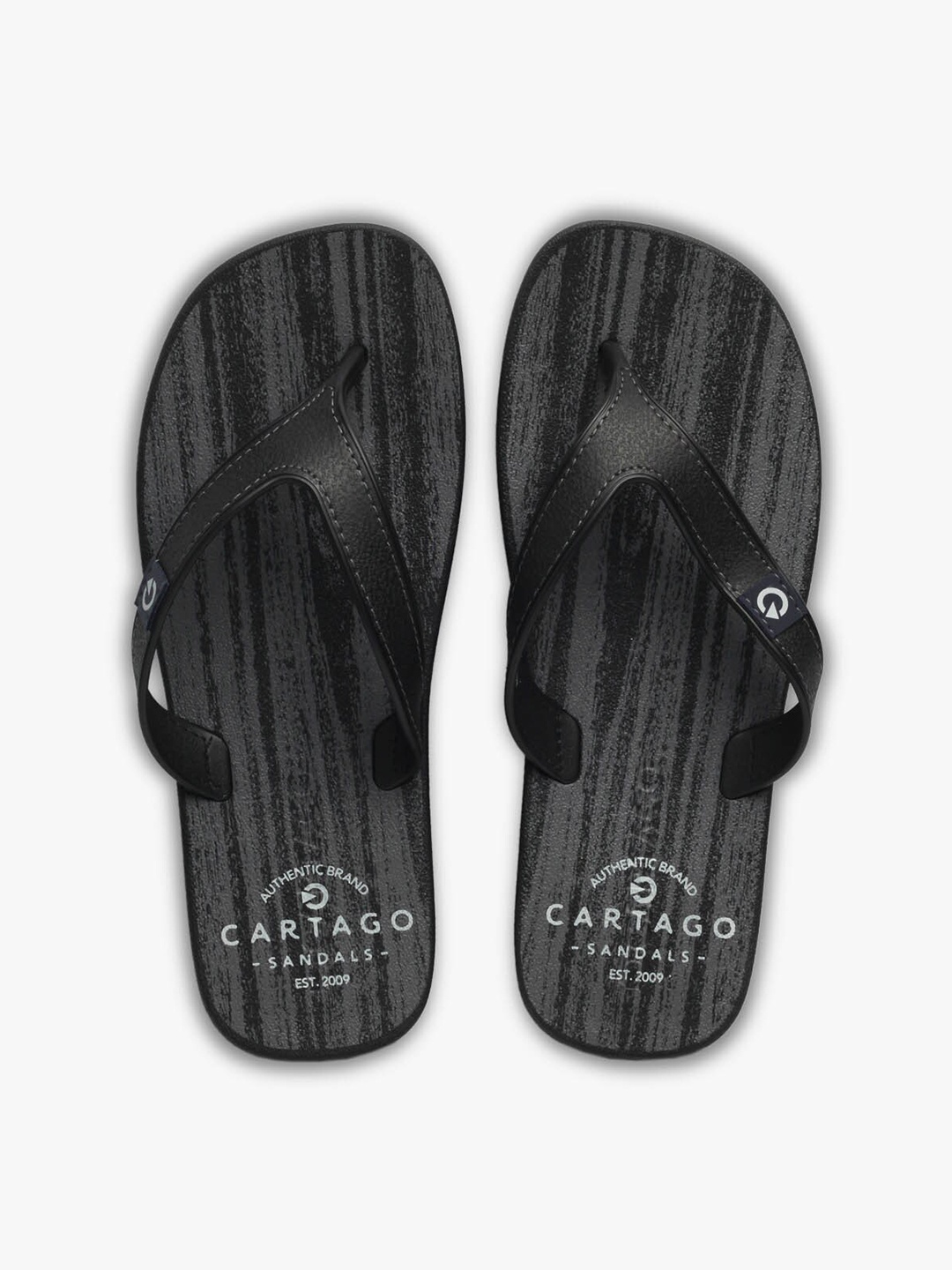 

CARTAGO Men Black & Grey Printed Thong Flip-Flops