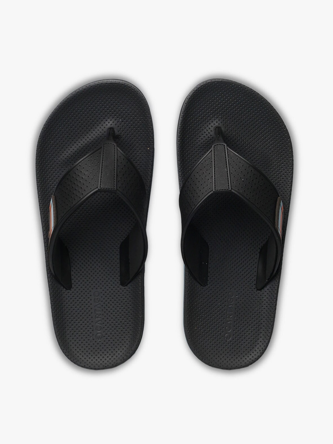 

CARTAGO Men Grey & Black Thong Flip-Flops