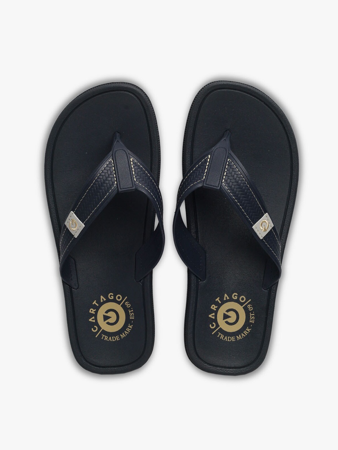 

CARTAGO Men Blue & Beige Printed Thong Flip-Flops