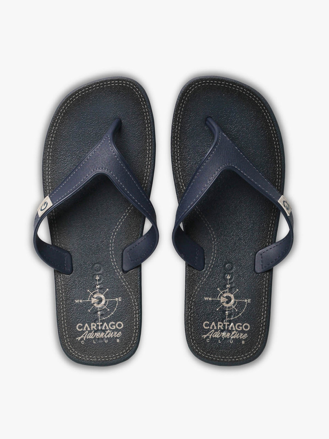

CARTAGO Men Blue & Grey Printed Thong Flip-Flops
