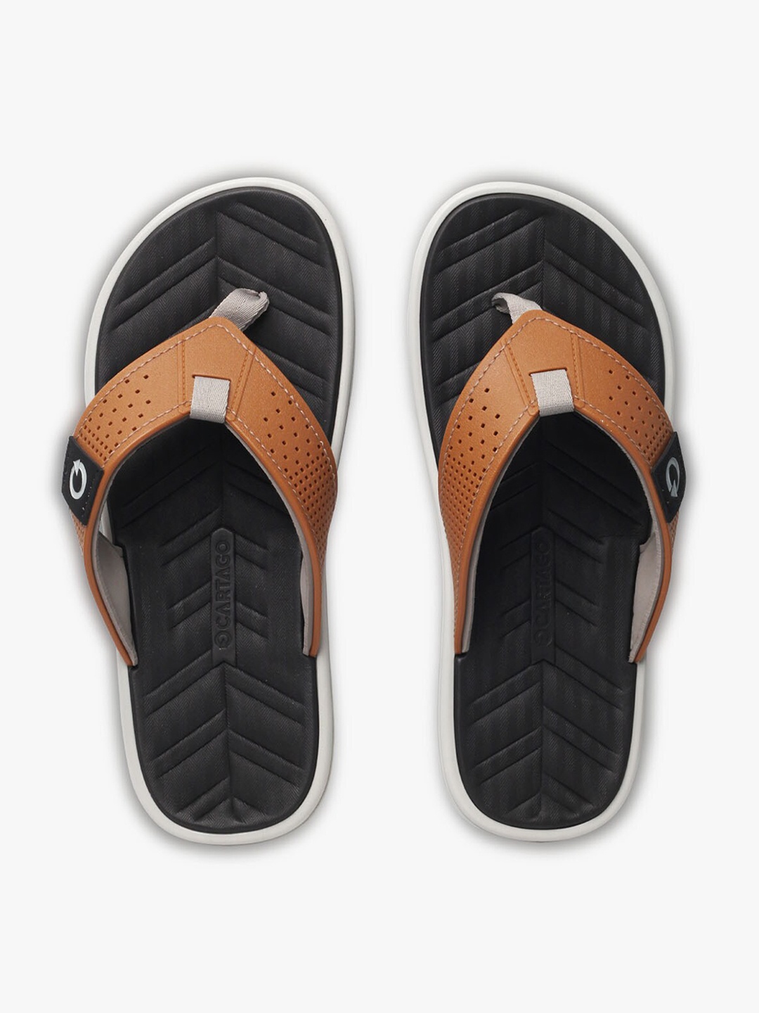 

CARTAGO Men Black & Beige Thong Flip-Flops