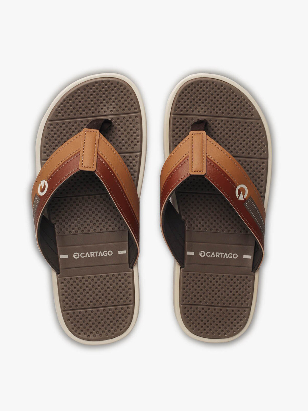 

CARTAGO Men Brown & Beige Thong Flip-Flops