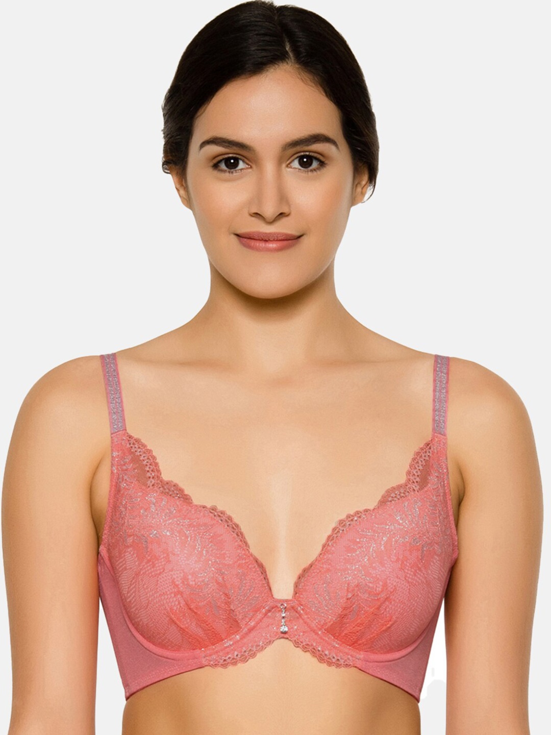 

Wacoal Pink Side Shape Floral Lace Everyday Bra - Underwired Lightly Padded