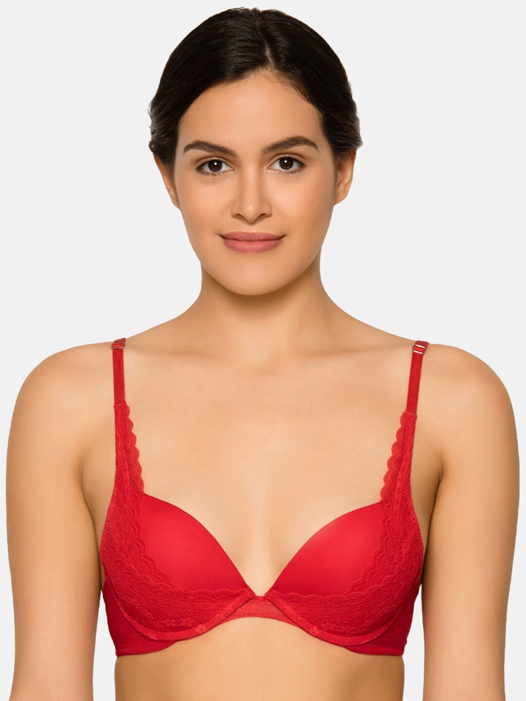 

Wacoal Red Bijoux Floral Lace Plunge Bra - Underwired Lightly Padded