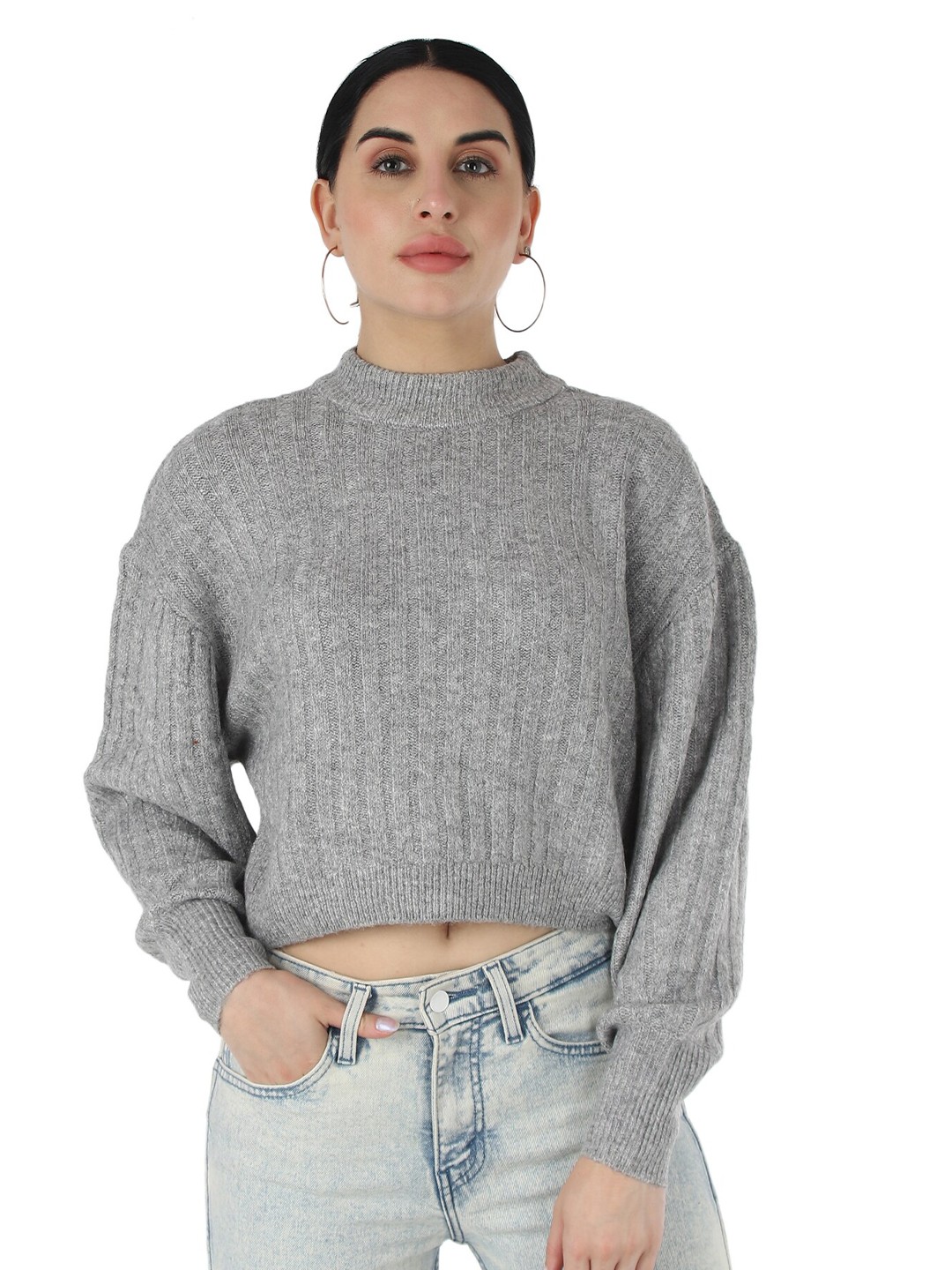 

NoBarr Women Grey Sweater