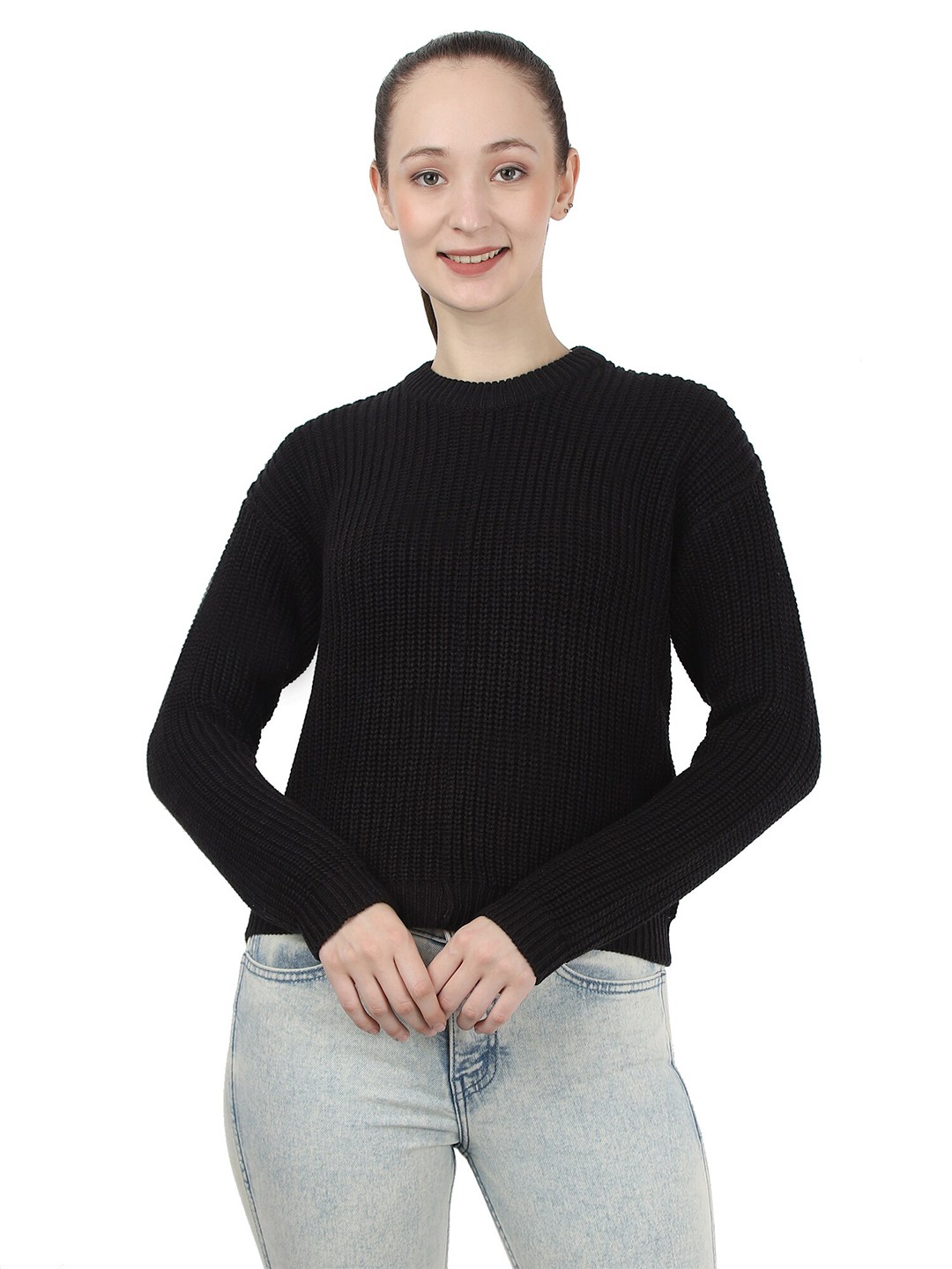 

NoBarr Women Black Solid Pullover