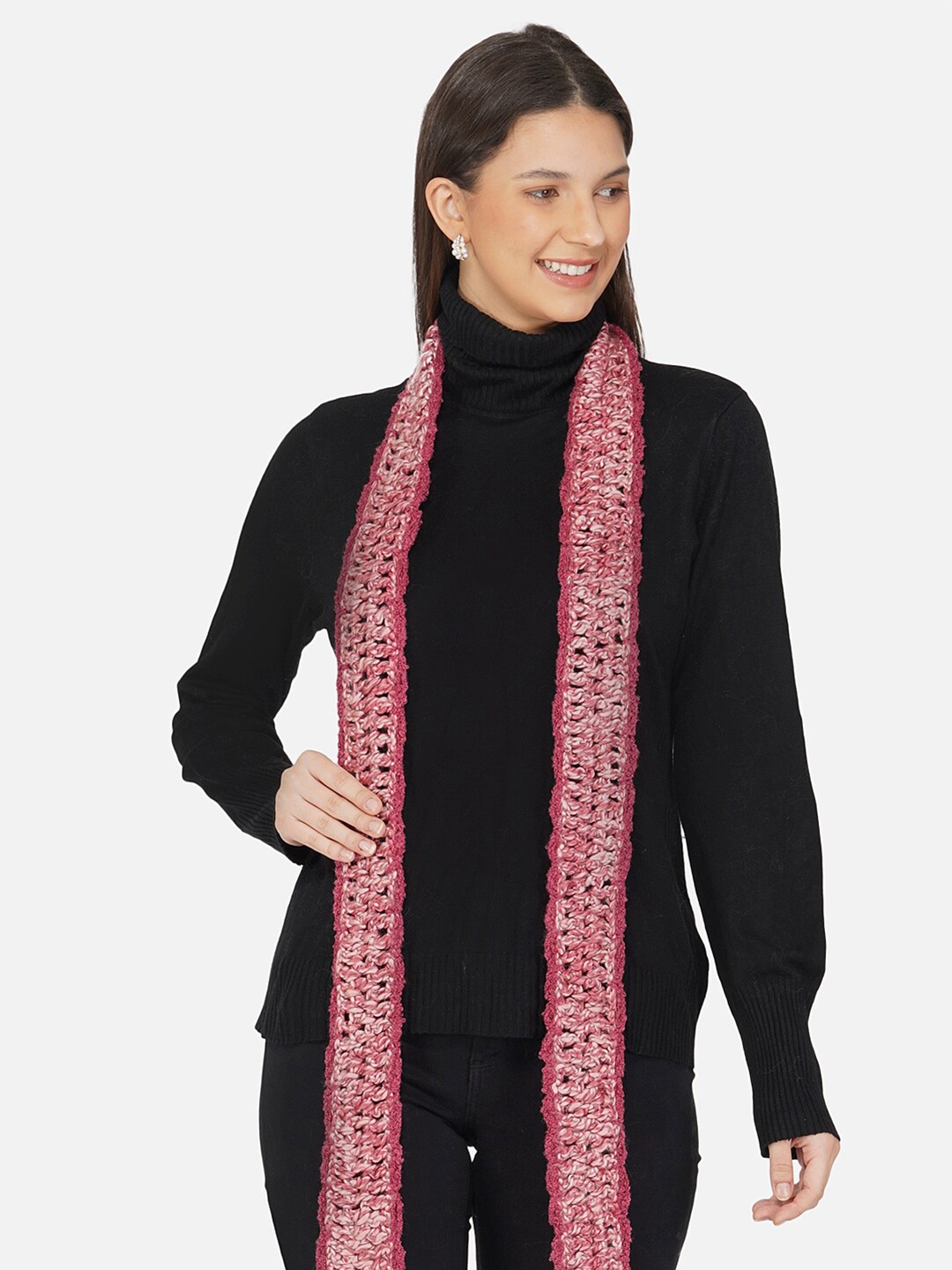 

FABNEST Women Pink & Fuchsia Scarf