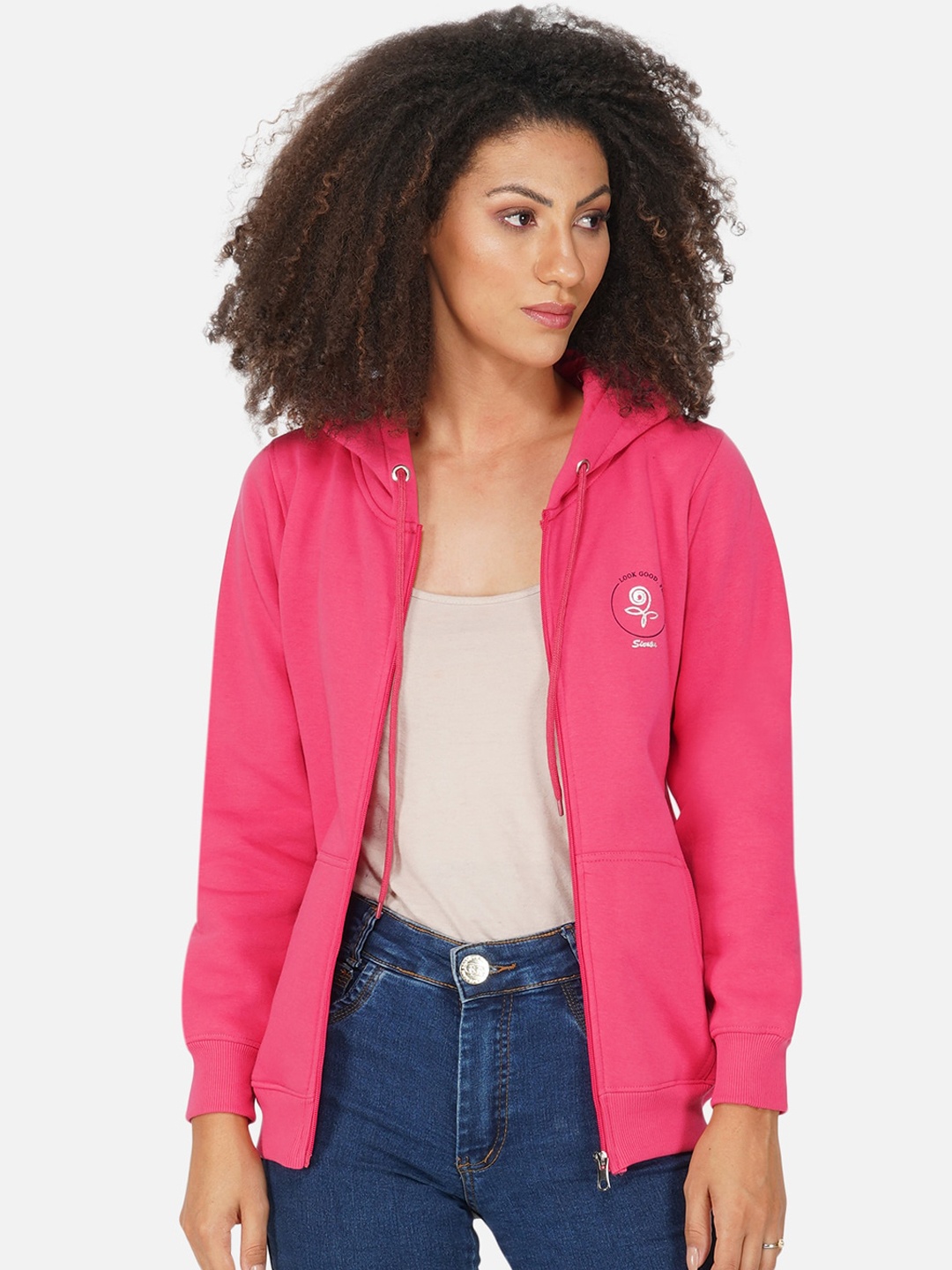 

FABNEST Women Pink Fleece Lightweight Outdoor Sporty Jacket