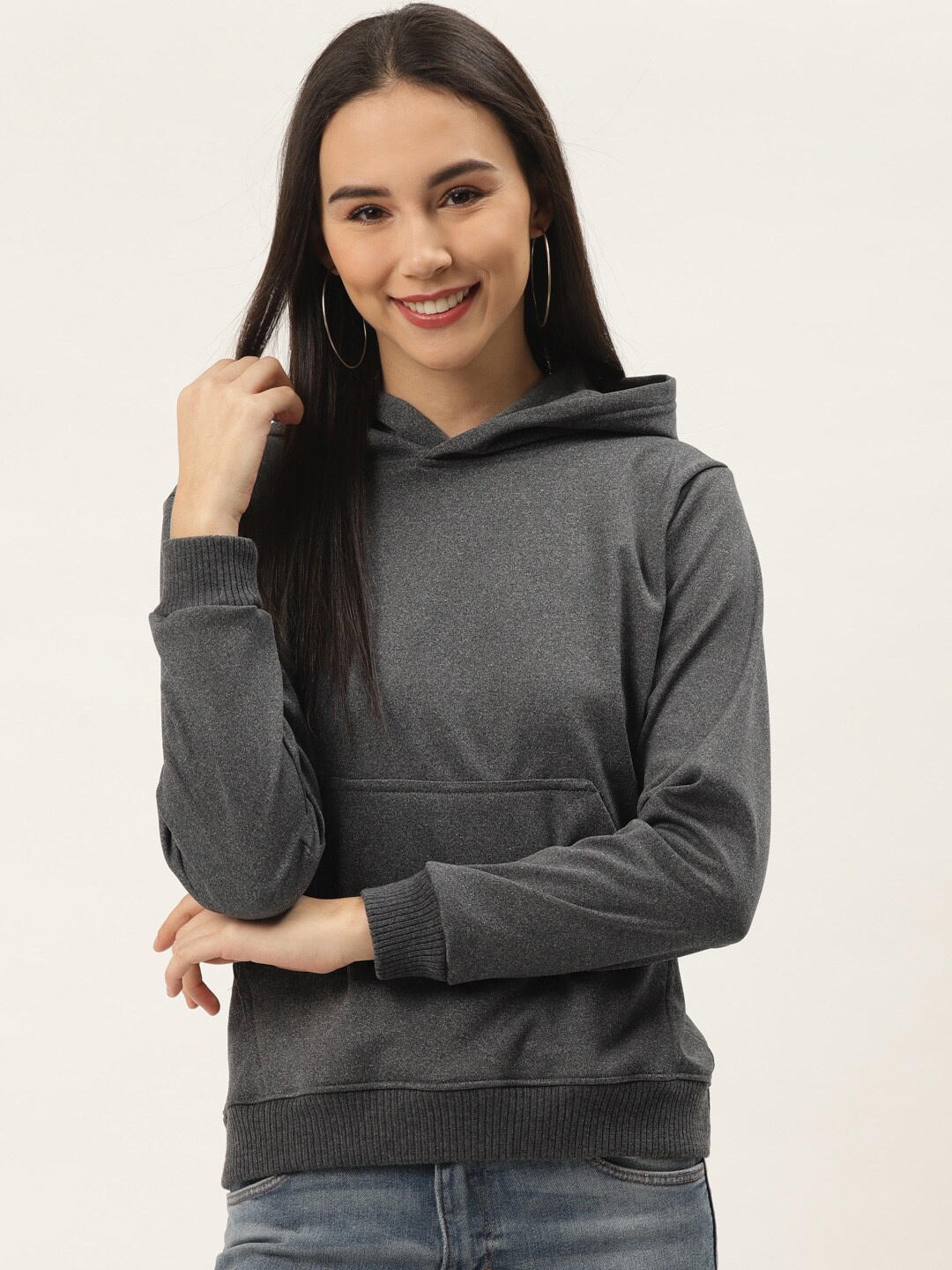 

Trend Arrest Women Grey Hooded Sweatshirt