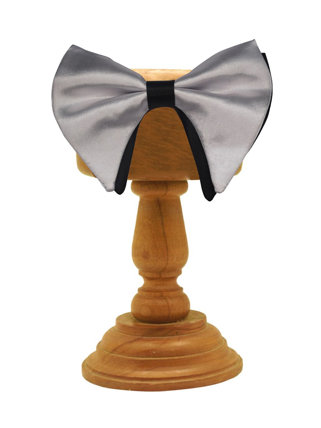 

MUTAQINOTI Men Grey & Black Bow Tie