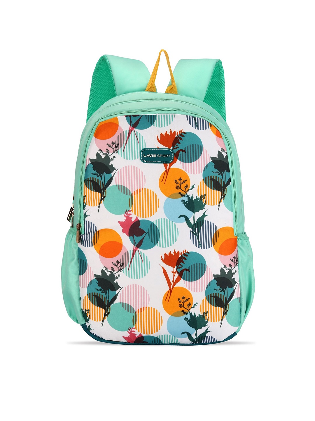

LAVIE SPORT Unisex Green & White Colourblocked Backpack
