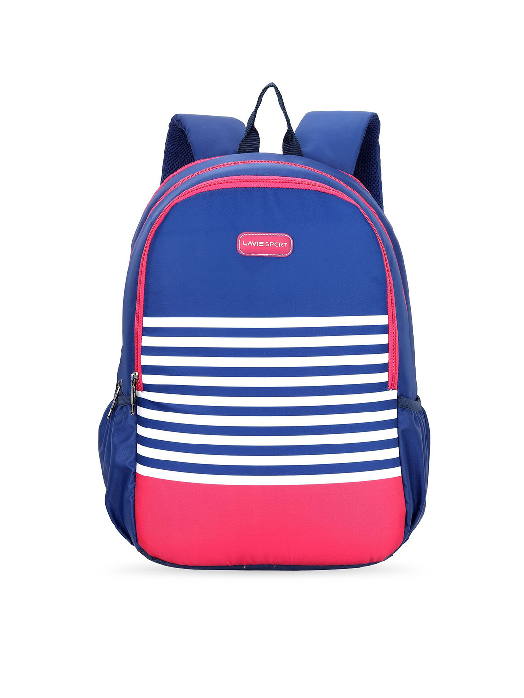 

LAVIE SPORT Unisex Navy Blue & Pink Striped Backpack