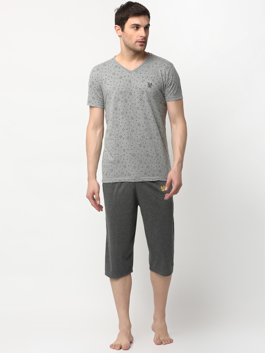 

Vimal Jonney Men Grey Cotton Blend Track Suit