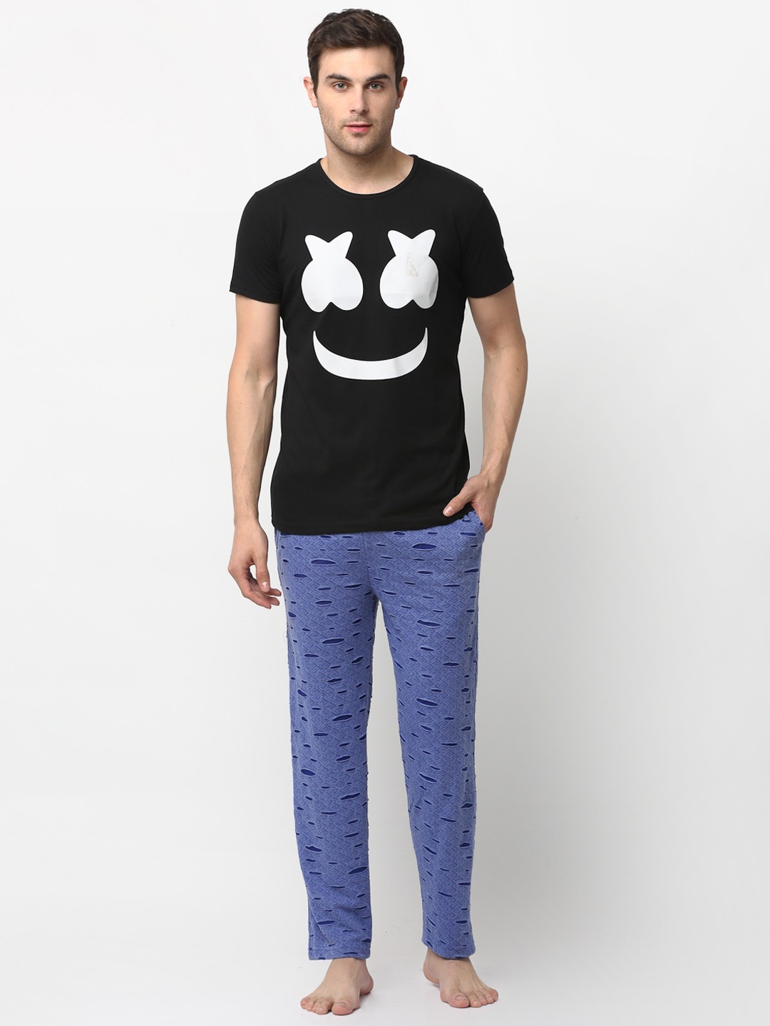 

Vimal Jonney Men Black Printed Cotton Blend Track Suit