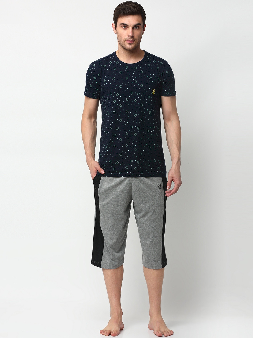 

MACK JONNEY Men Grey Cotton Blend Track Suit