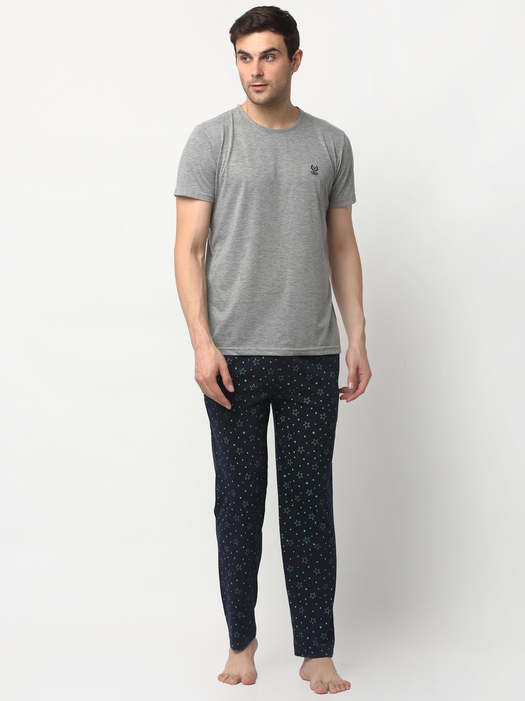 

MACK JONNEY Cotton Blend Track Suit For men, Silver