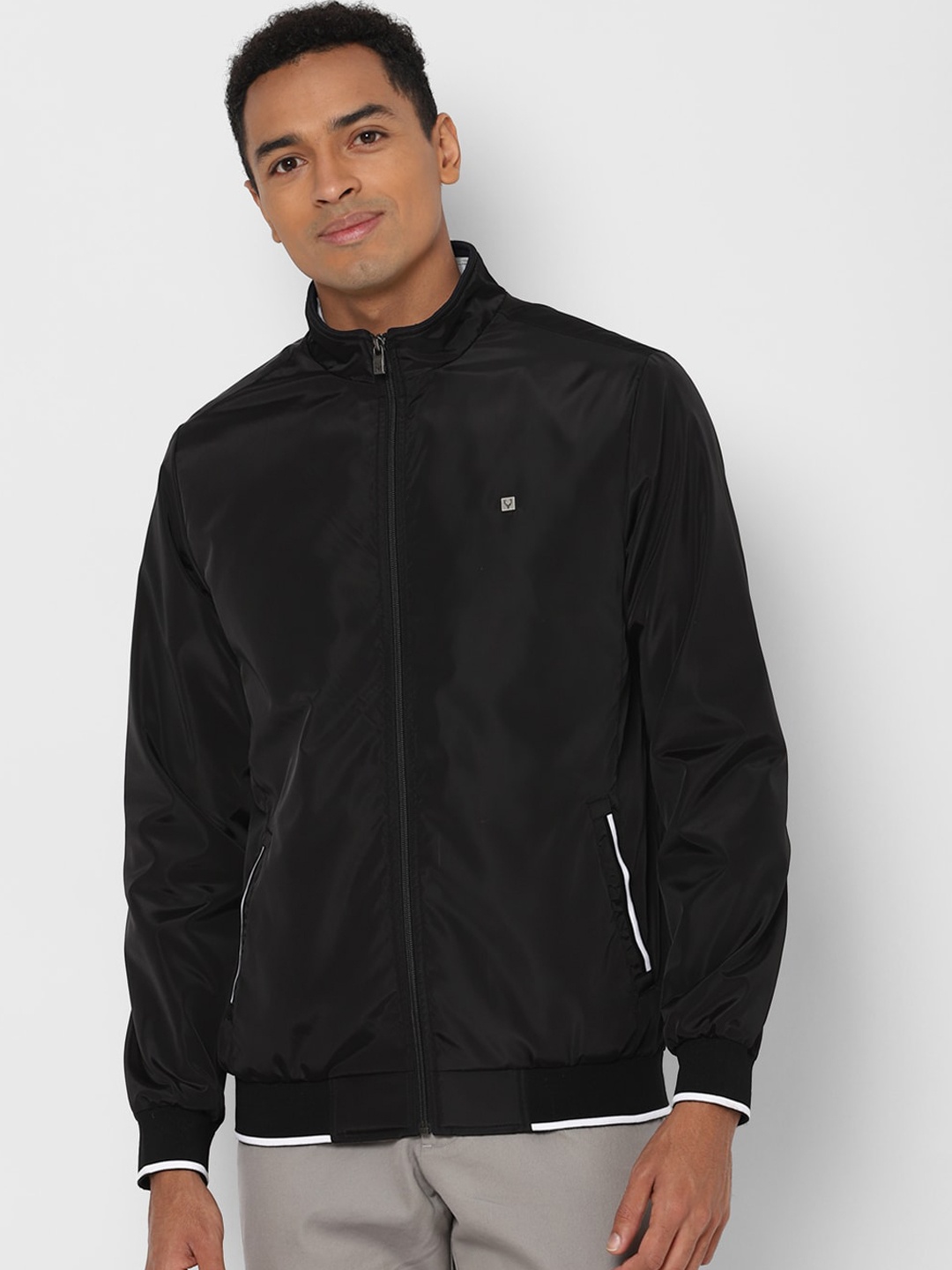 

Allen Solly Men Black Bomber Pure Cotton Jacket