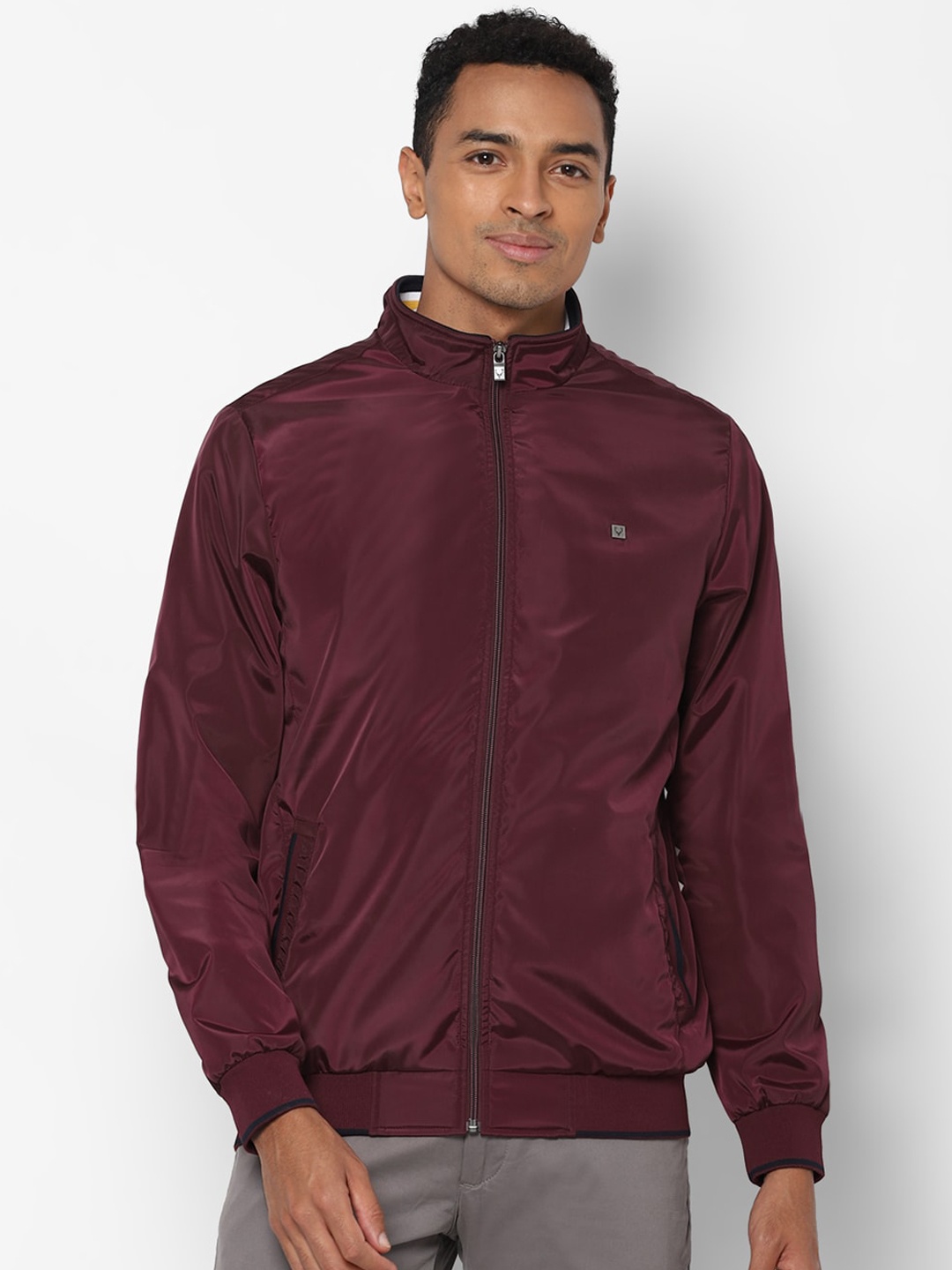 

Allen Solly Men Maroon Bomber Jacket