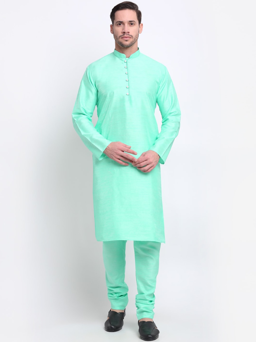 

KRAFT INDIA Men Green Regular Kurta with Pyjamas