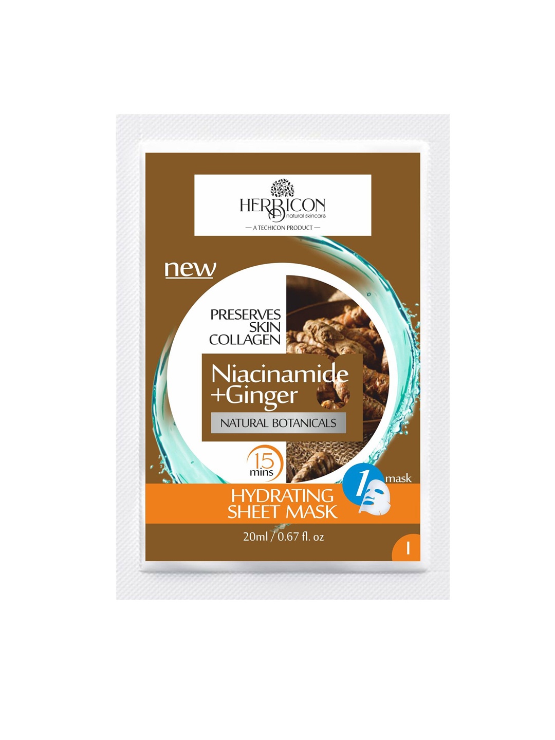 

HERBICON Niacinamide Face Sheet Mask 20ml, Brown
