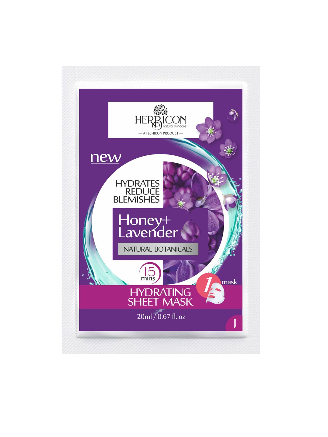 

HERBICON Honey With Lavender Face Sheet Mask-20 g, Blue