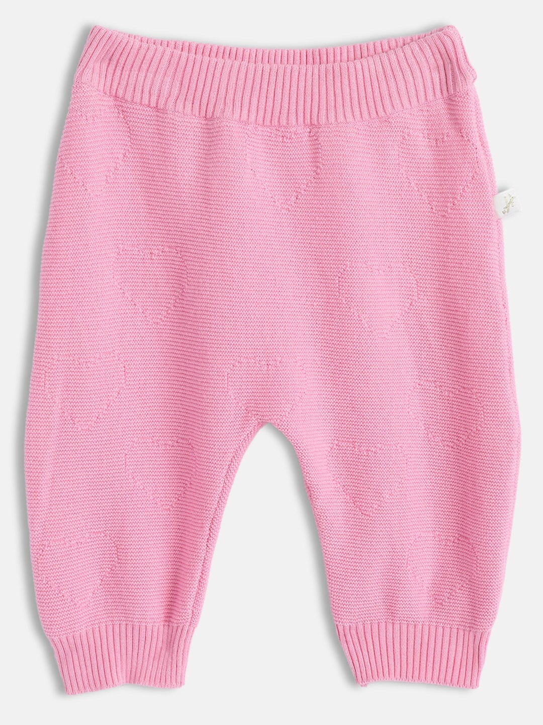 

H By Hamleys Girls Pink Solid Pure Cotton Knitted Leggings