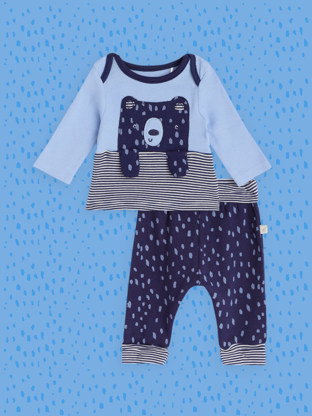 

H By Hamleys Infant Kids Blue Printed Tshirt & Joggers