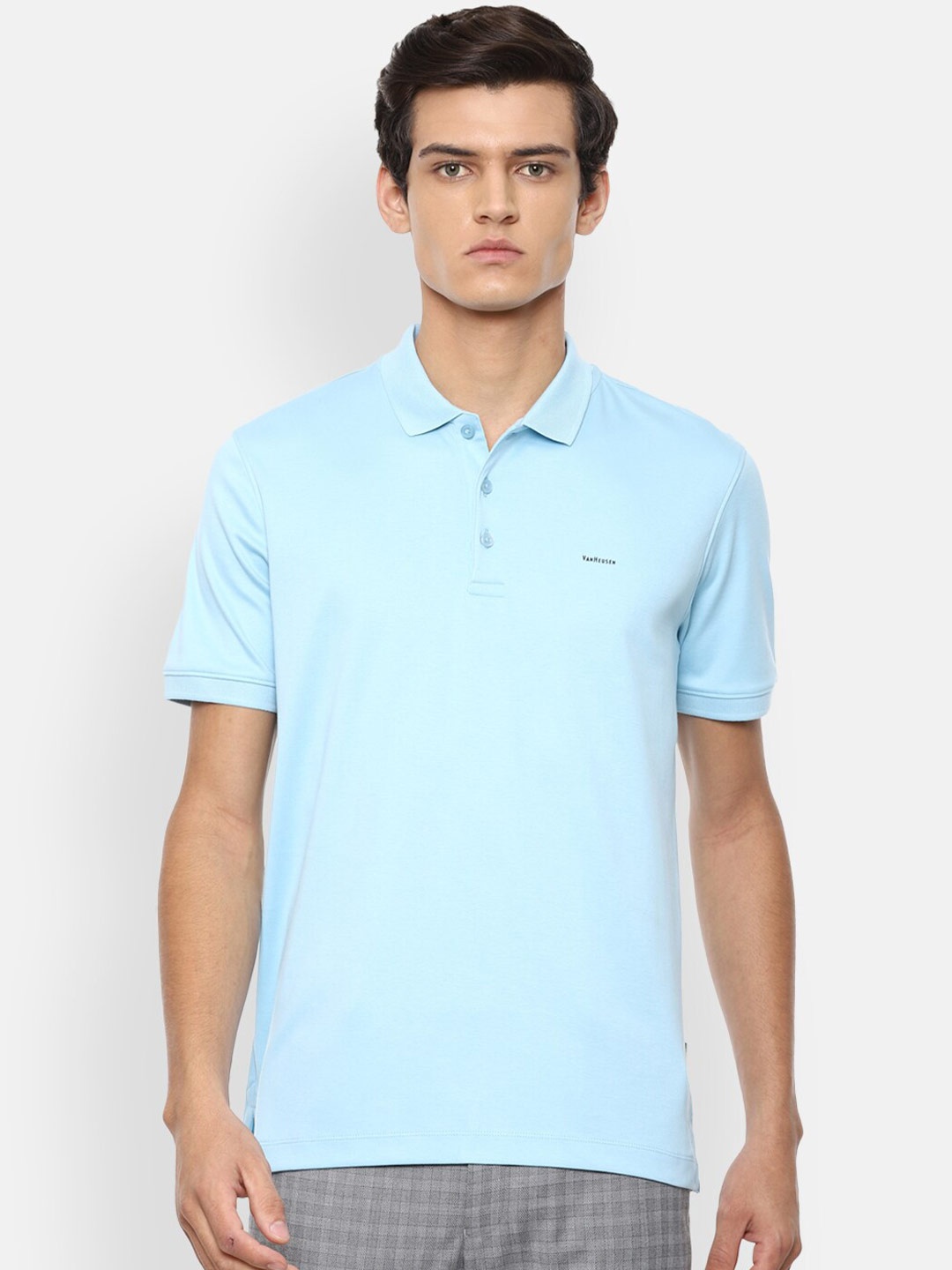 

Van Heusen Men Blue Polo Collar T-shirt