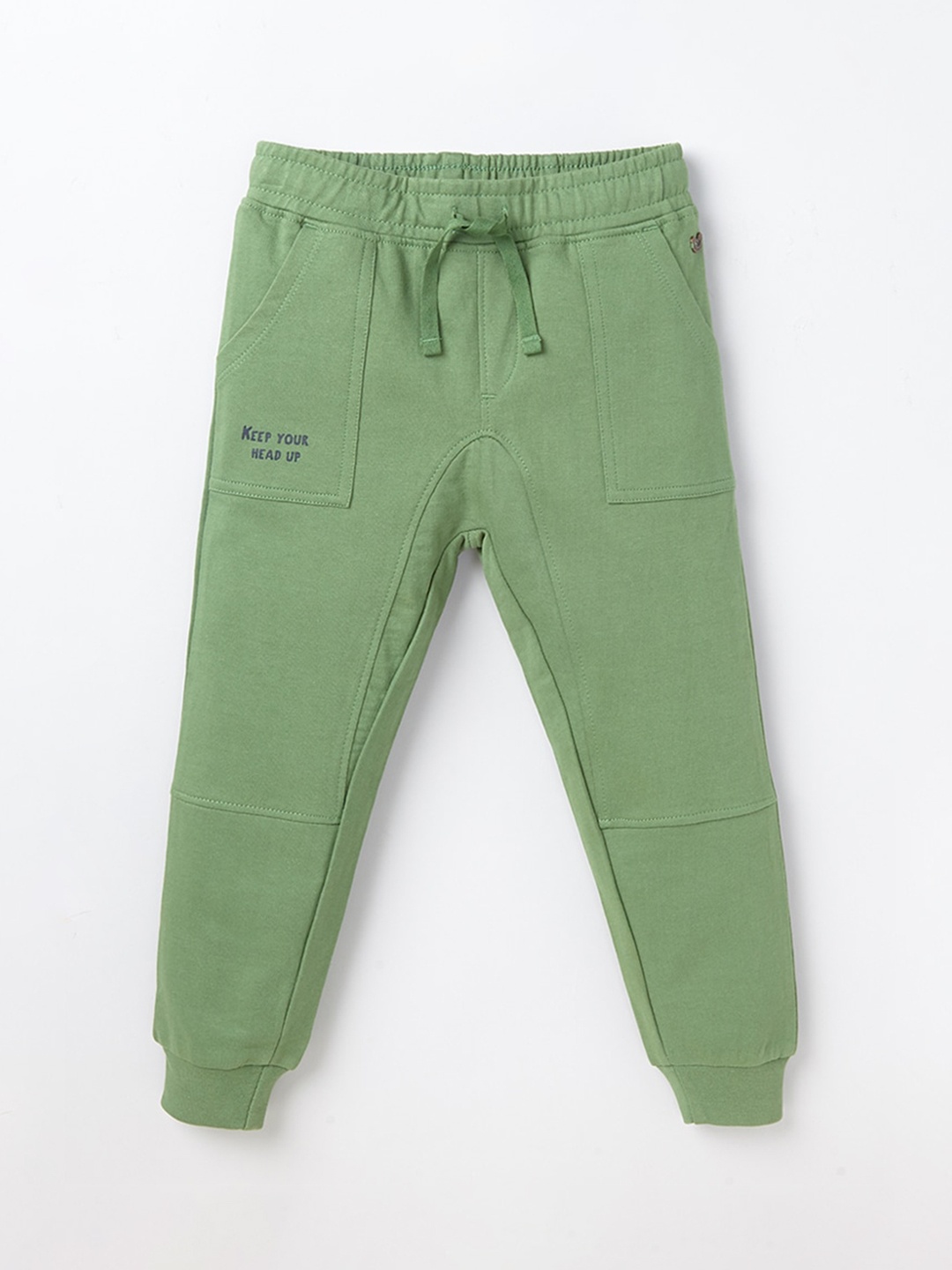 

Ed-a-Mamma Kids Olive Green Solid Organic Cotton Joggers