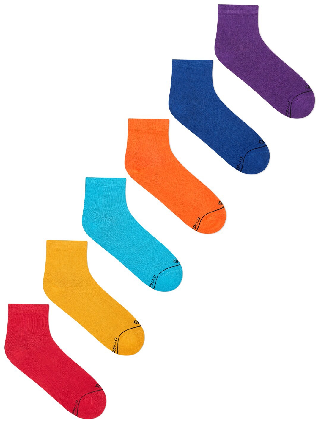 

Dynamocks Women Pack Of 6 Solid Ankle-Length Socks, Orange