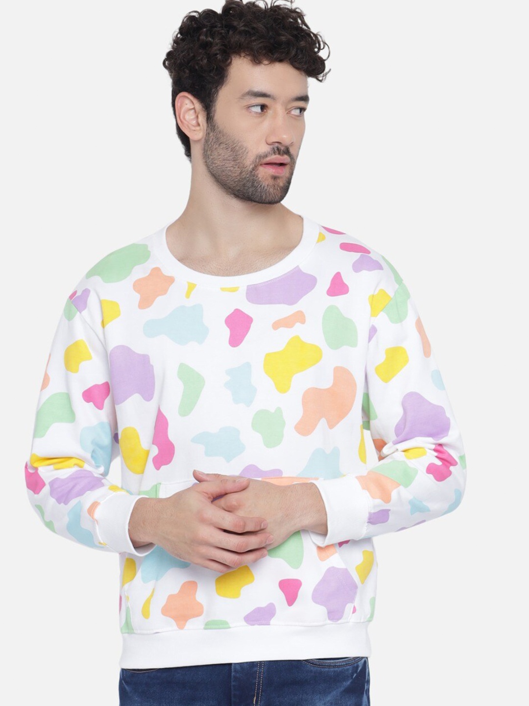 

The Dry State Men Multicoloured Printed Sweatshirt, Multi