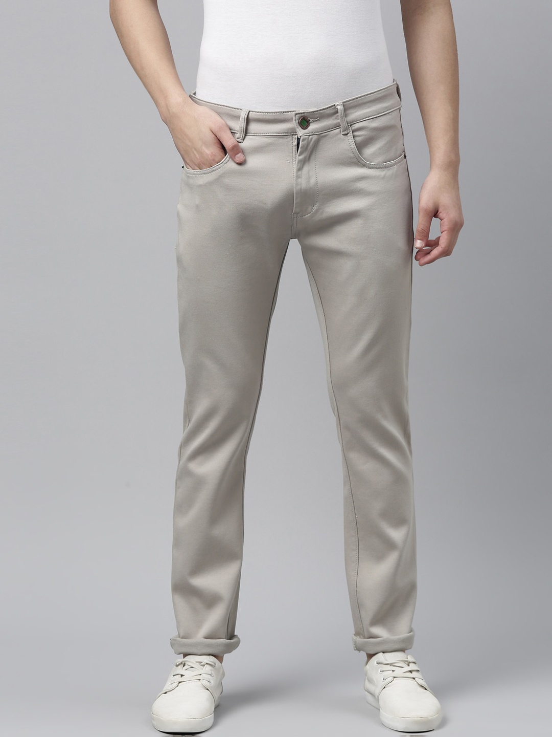 

CINOCCI Men Beige Slim Fit Stretchable Jeans