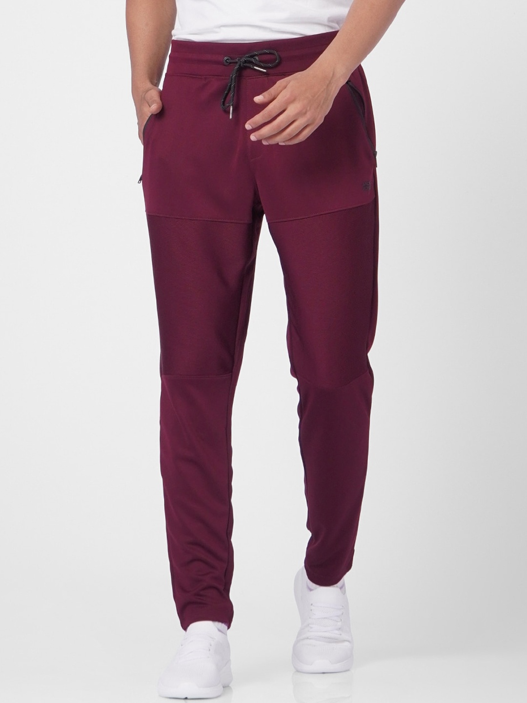 

Jack & Jones Men Maroon Solid Track Pants