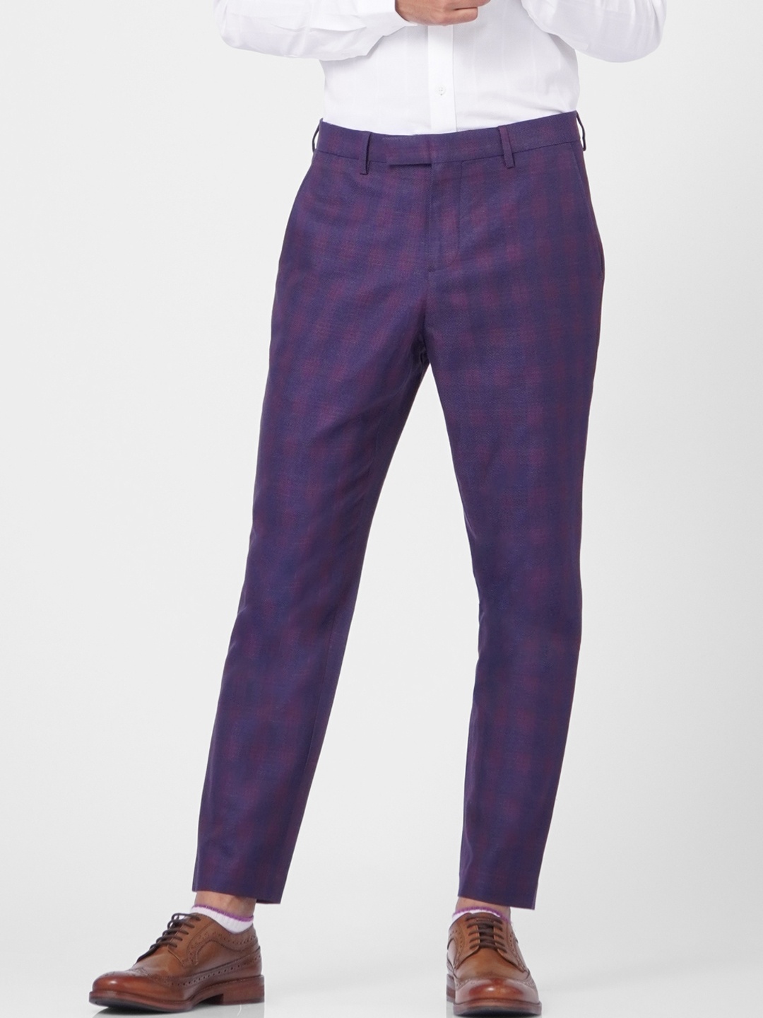 

Jack & Jones Men Blue Formal Trousers