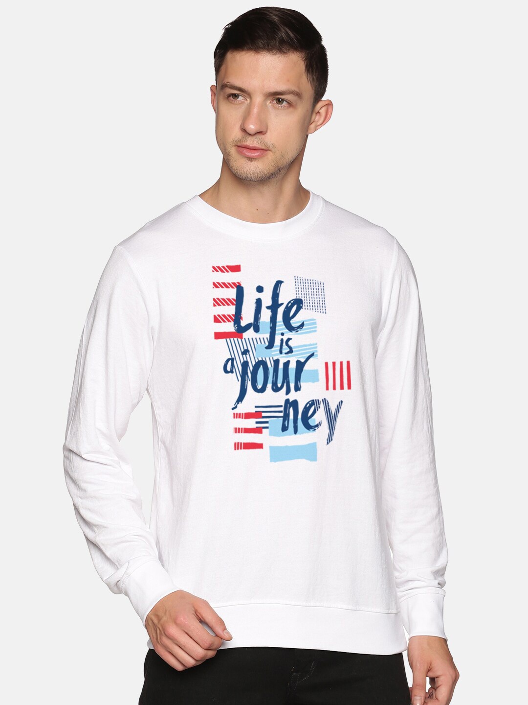 

MASH UNLIMITED Men White Printed Sweatshirt