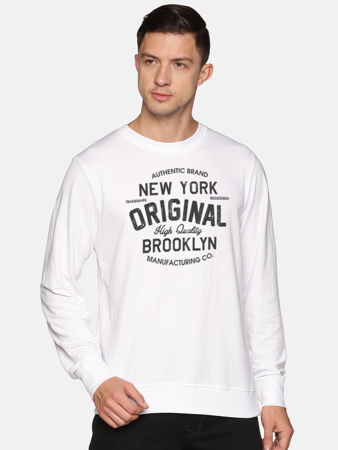 

MASH UNLIMITED Men White Printed Sweatshirt
