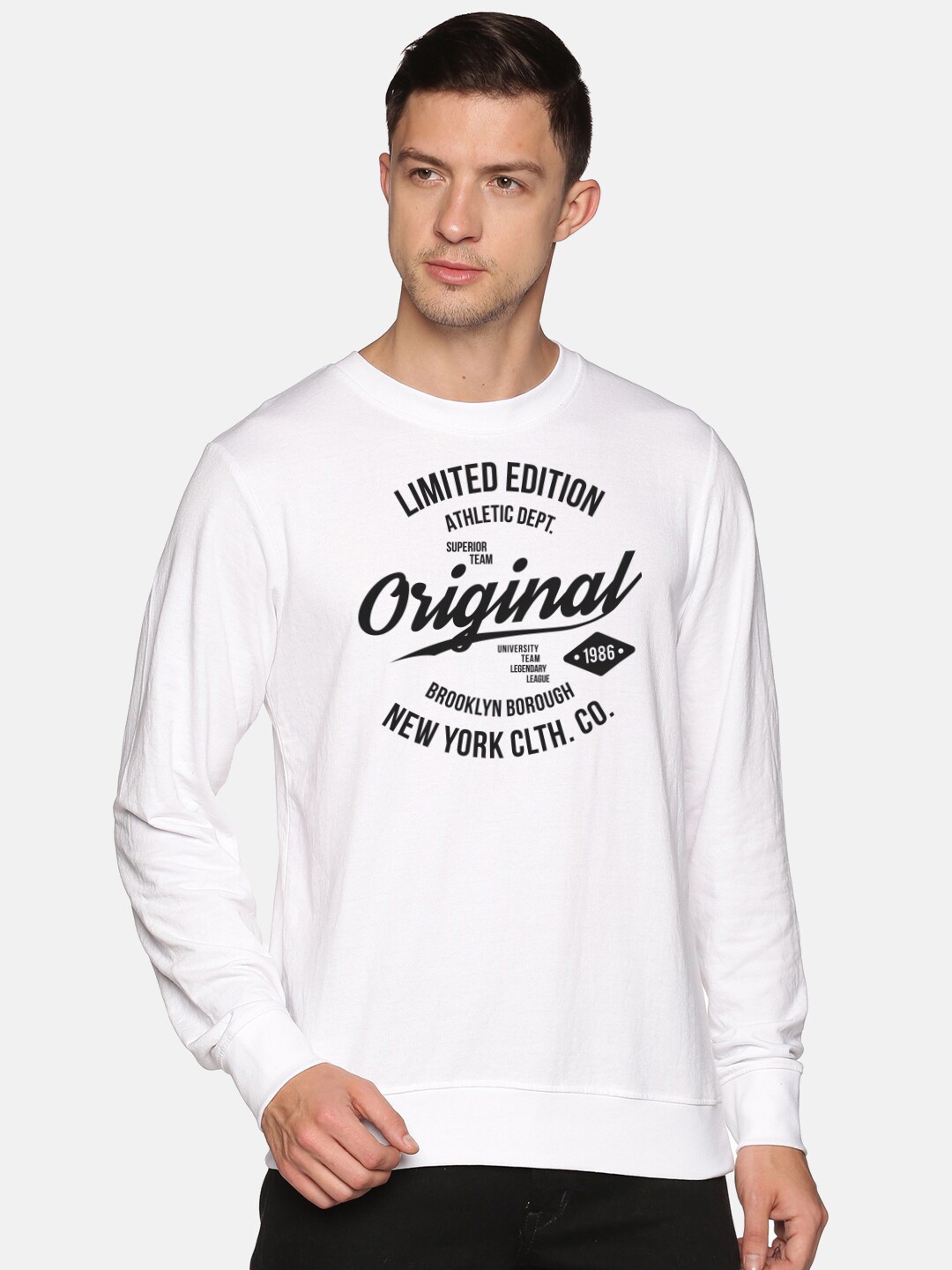 

MASH UNLIMITED Men White Printed Sweatshirt