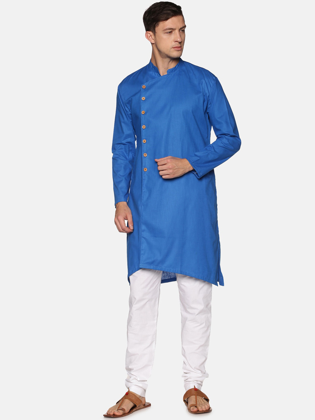 

Sethukrishna Men Blue Pure Cotton Kurta with Churidar