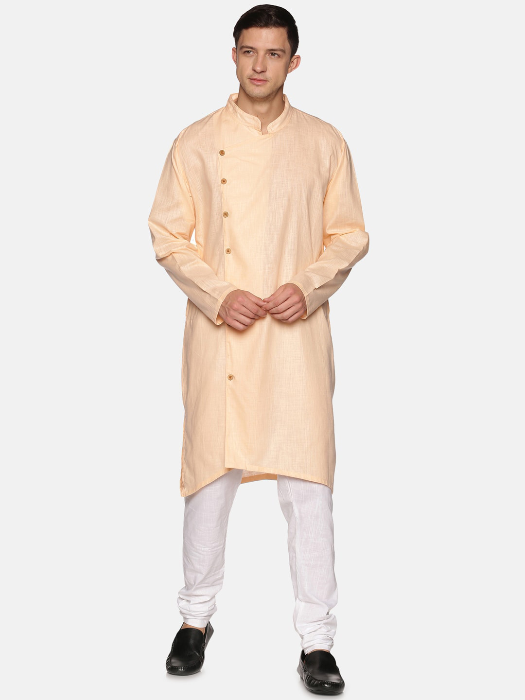 

Sethukrishna Men Orange Regular Pure Cotton Kurta with Pyjamas