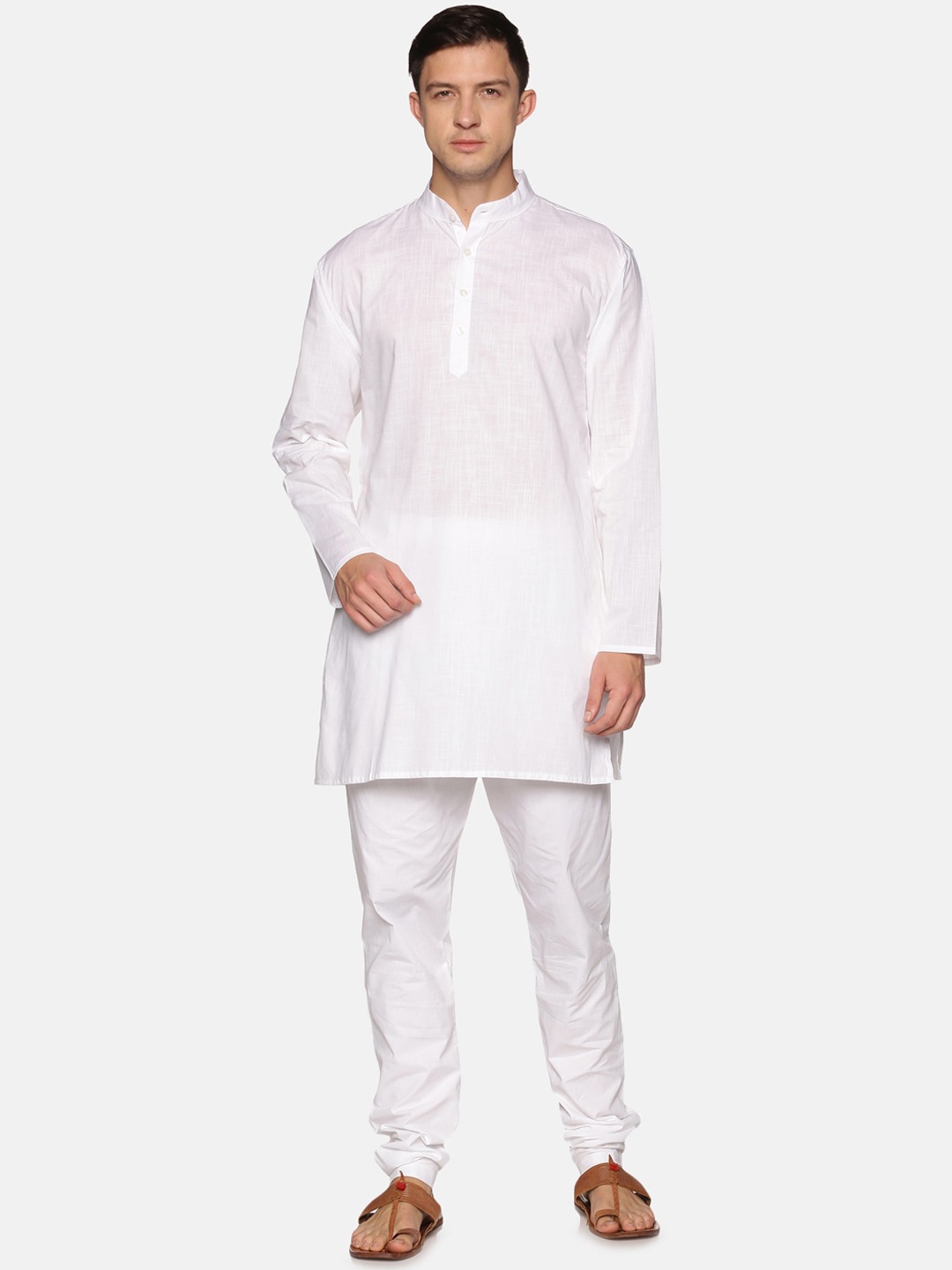 

Sethukrishna Men White Regular Pure Cotton Kurta with Pyjamas