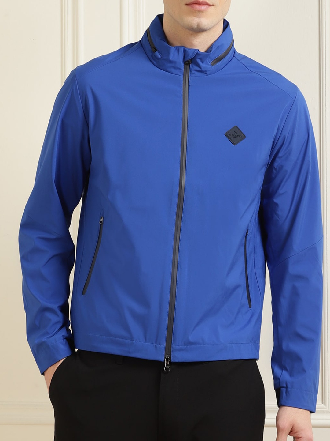 

HACKETT LONDON Men Blue Lightweight Longline Sporty Jacket