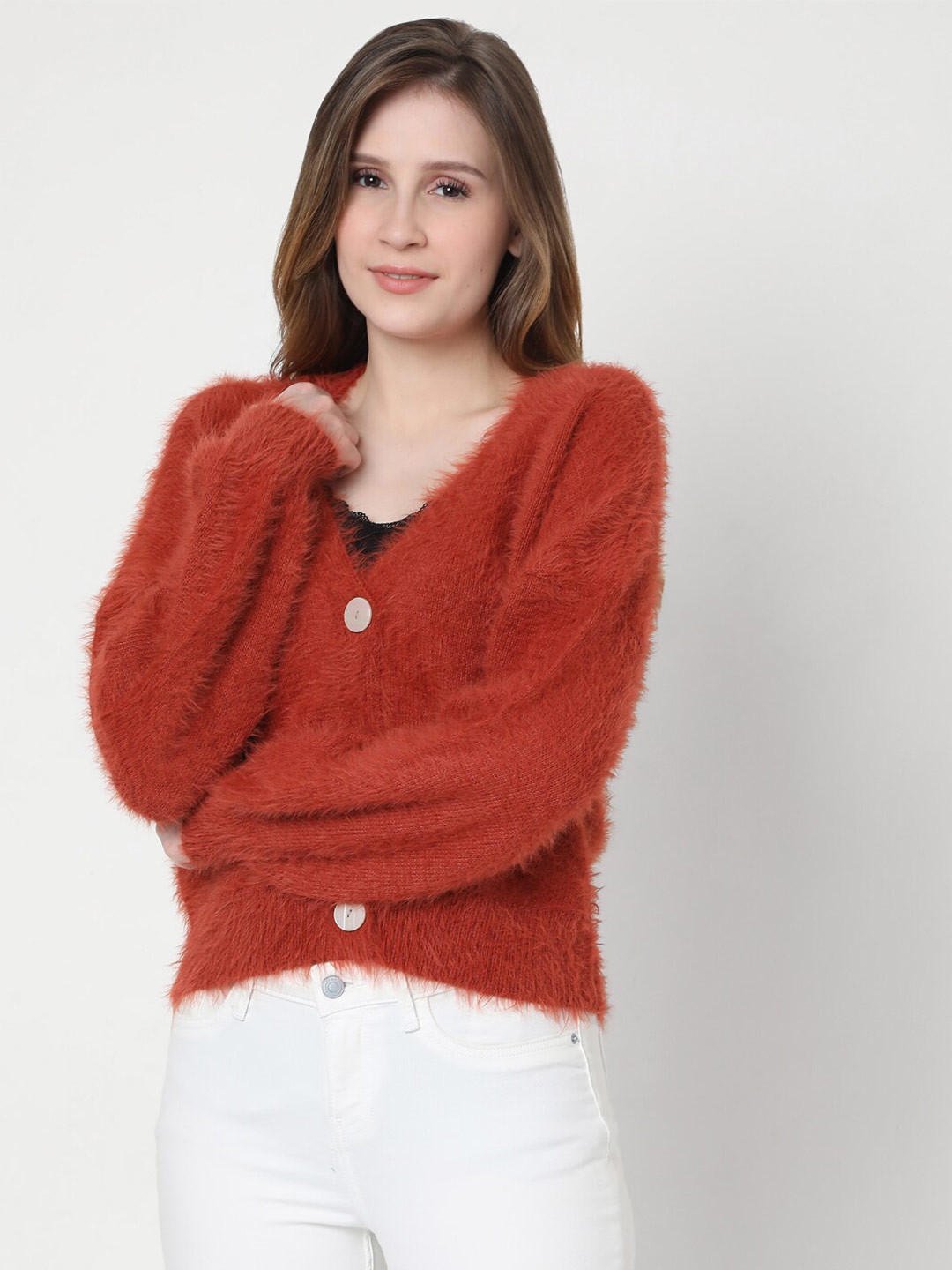

Vero Moda Women Red Solid Cardigan
