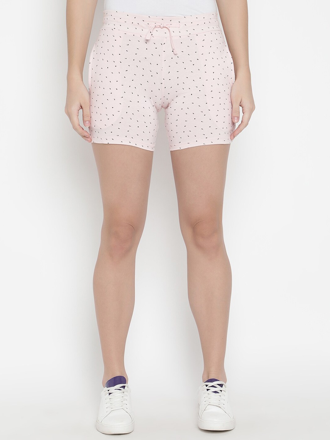 

V2 Value & Variety Women Peach-Coloured Floral Printed Regular Shorts, Pink